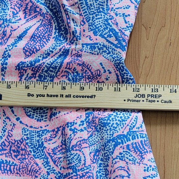 Lilly Pulitzer Coastal Blue Pink Mini Dress Spaghetti Straps Open Tie Back - 00 - Picture 14 of 16